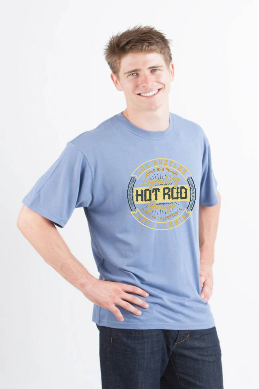 HOT ROO Men's Bamboo Viscose/Organic Cotton Short Sleeve Graphic T-Shirt - The7Letter