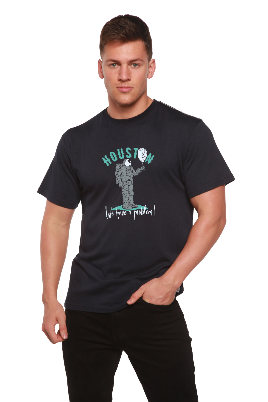 HOUSTON Men's Bamboo Viscose/Organic Cotton Short Sleeve Graphic T-Shirt - The7Letter