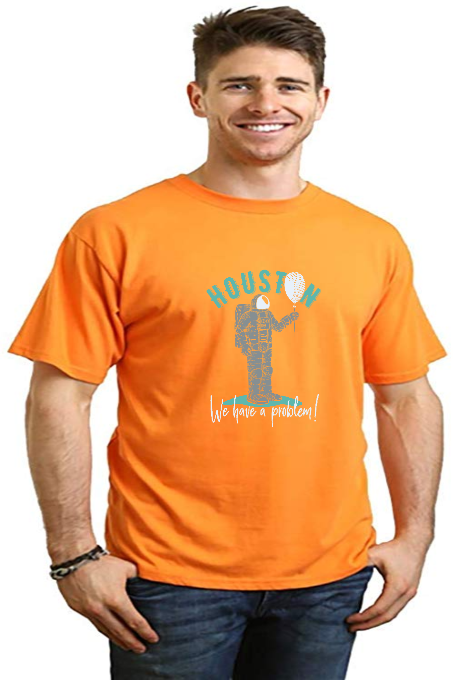 HOUSTON Men's Bamboo Viscose/Organic Cotton Short Sleeve Graphic T-Shirt - The7Letter