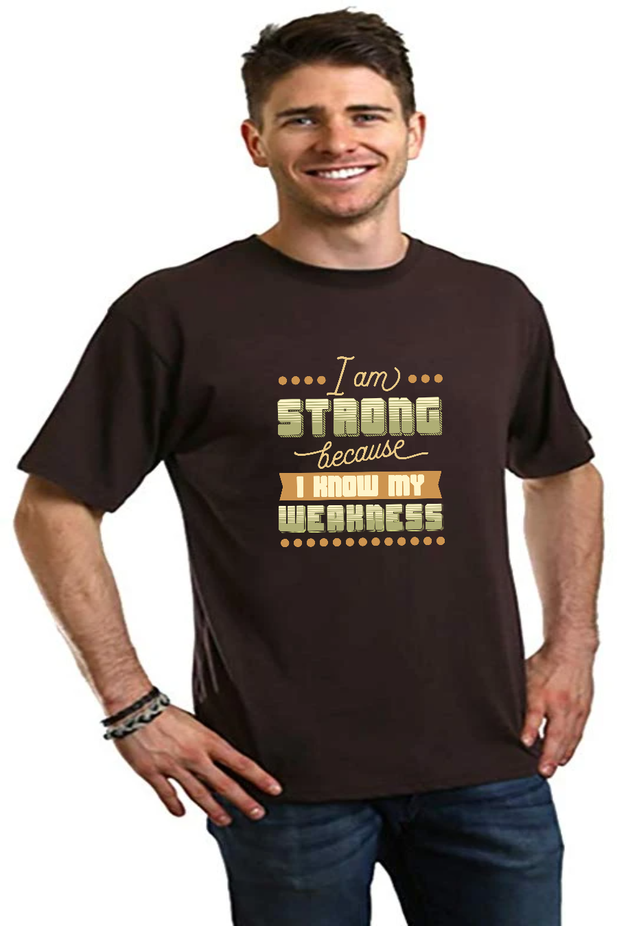 I am Strong Men's Bamboo Viscose/Organic Cotton Short Sleeve Graphic T-Shirt - The7Letter