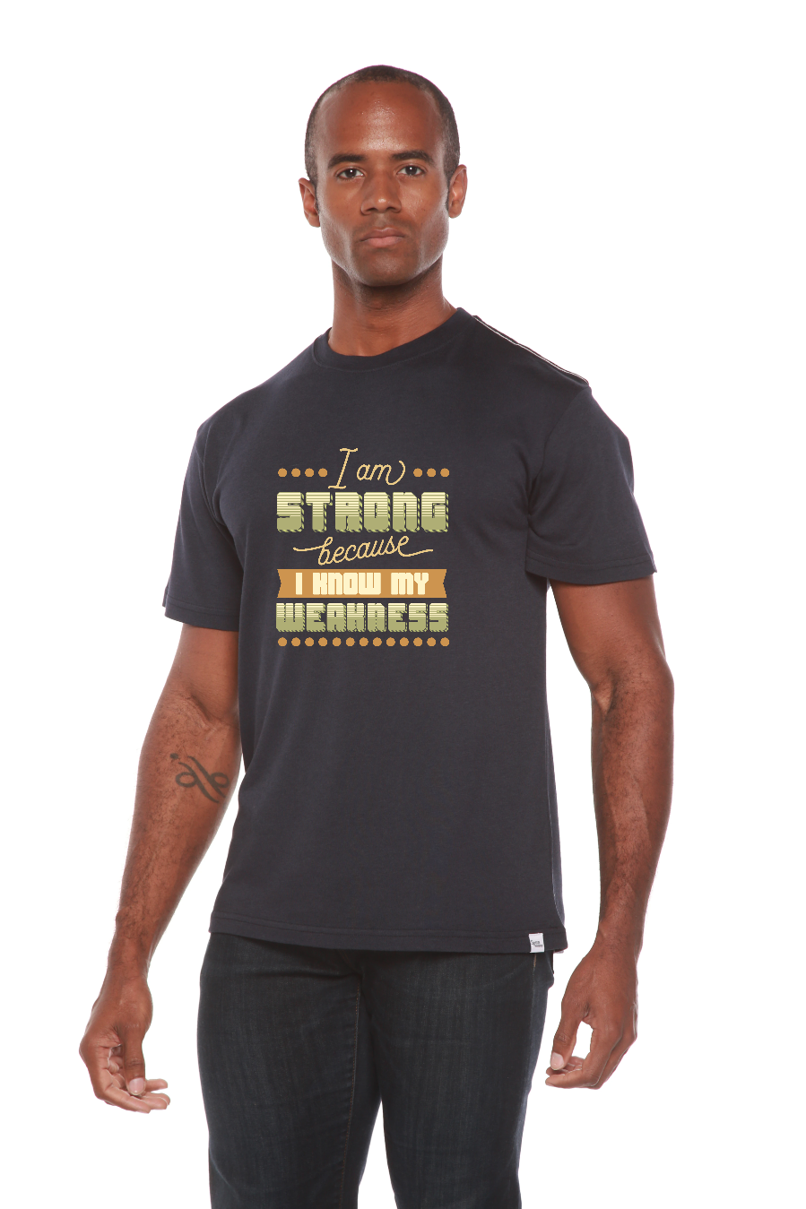 I am Strong Men's Bamboo Viscose/Organic Cotton Short Sleeve Graphic T-Shirt - The7Letter
