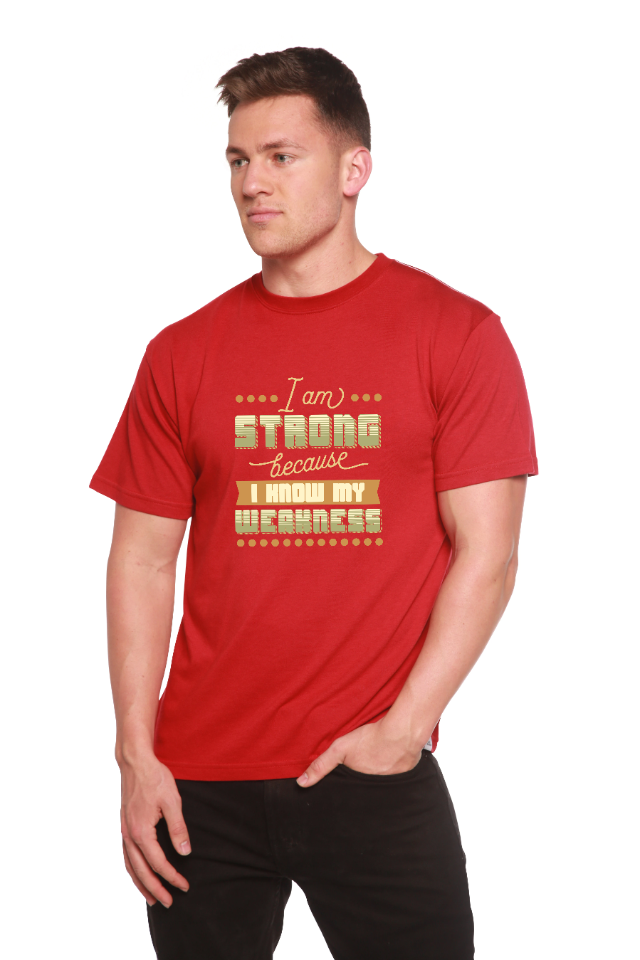 I am Strong Men's Bamboo Viscose/Organic Cotton Short Sleeve Graphic T-Shirt - The7Letter