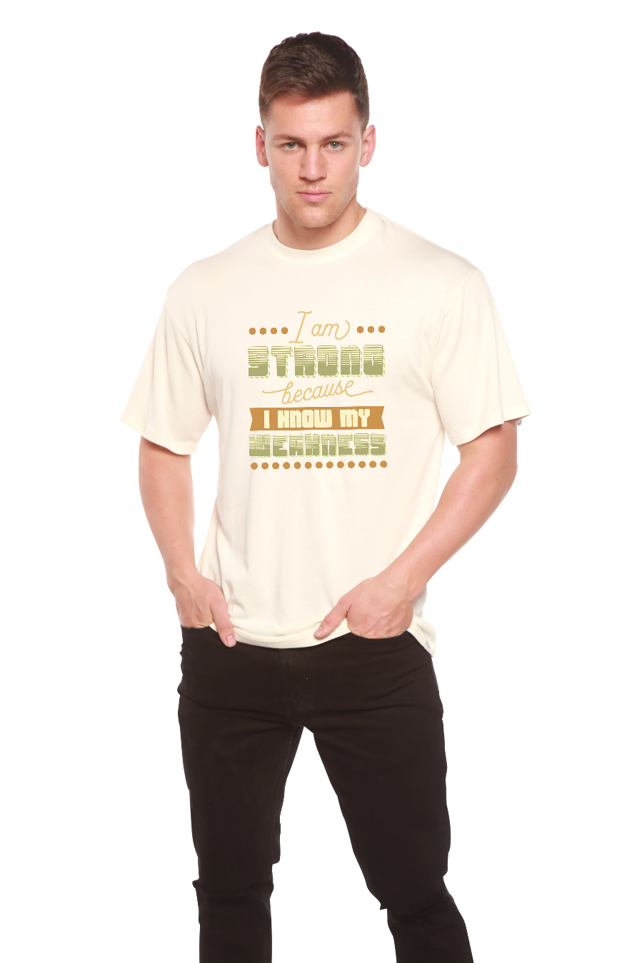 I am Strong Men's Bamboo Viscose/Organic Cotton Short Sleeve Graphic T-Shirt - The7Letter