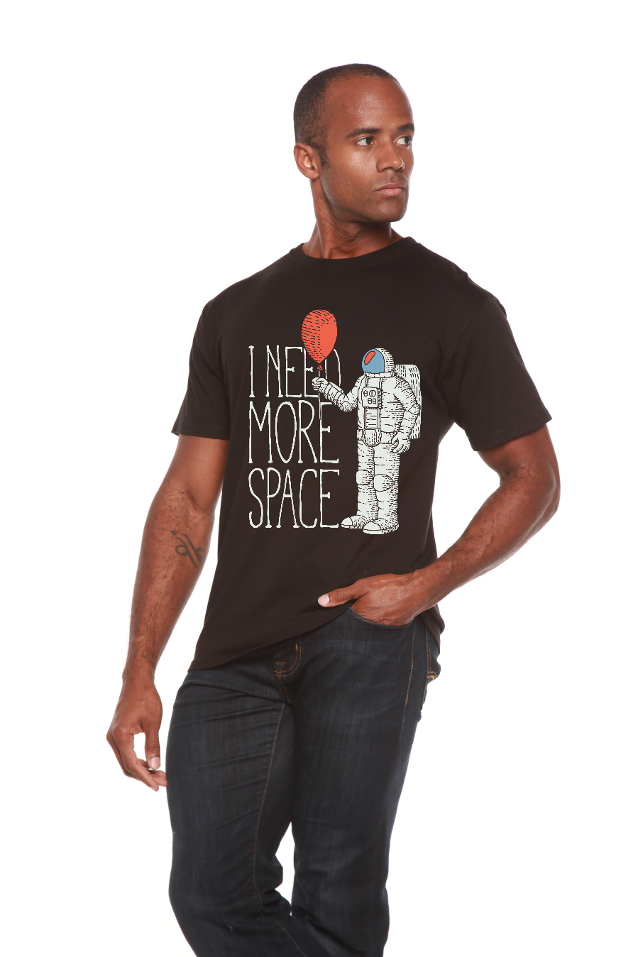 I need more space Men's Bamboo Viscose/Organic Cotton Short Sleeve Graphic T-Shirt - The7Letter