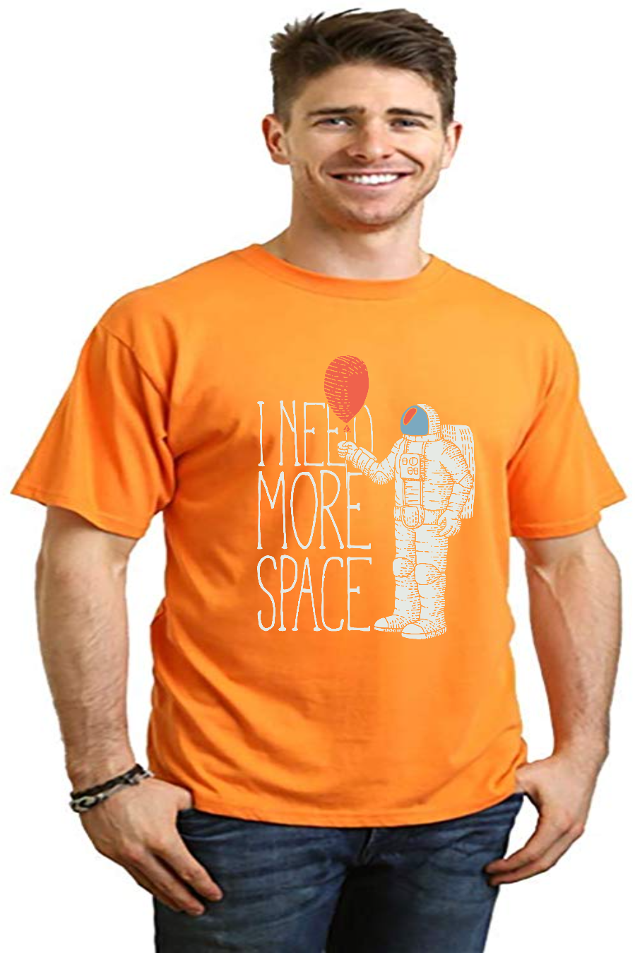 I need more space Men's Bamboo Viscose/Organic Cotton Short Sleeve Graphic T-Shirt - The7Letter