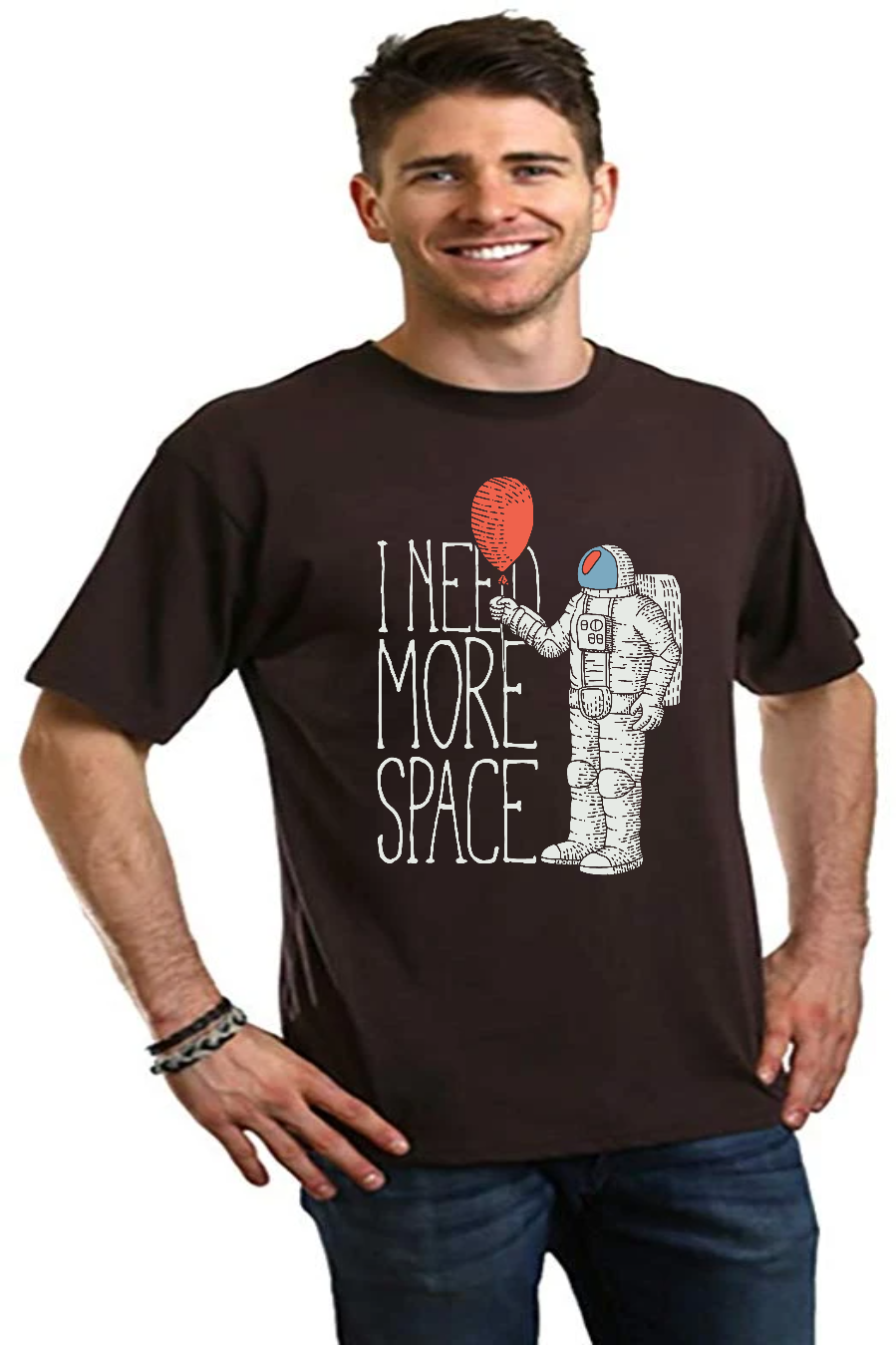 I need more space Men's Bamboo Viscose/Organic Cotton Short Sleeve Graphic T-Shirt - The7Letter