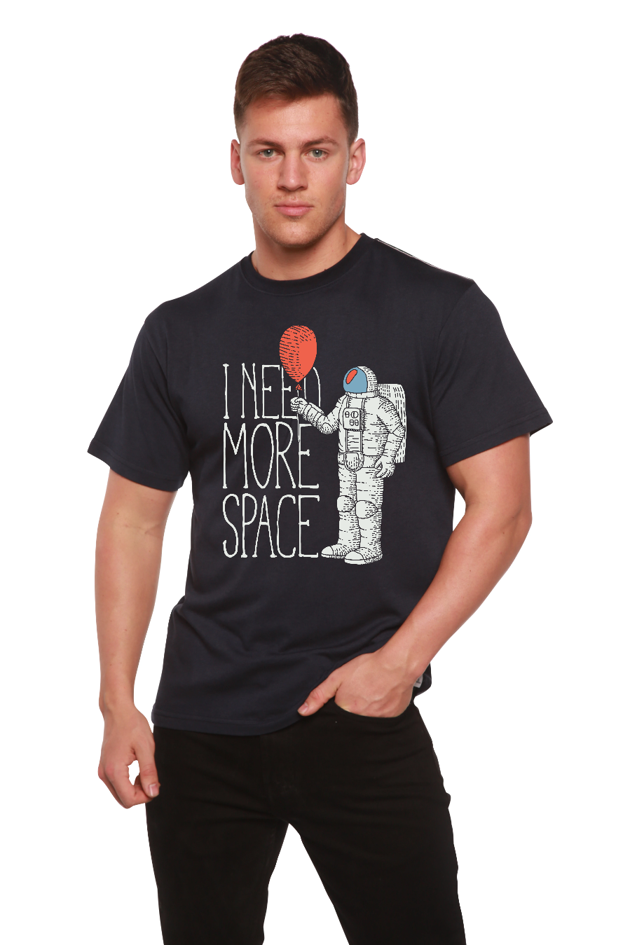 I need more space Men's Bamboo Viscose/Organic Cotton Short Sleeve Graphic T-Shirt - The7Letter