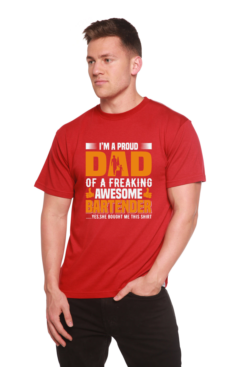 I'm a Proud Dad Men's Bamboo Viscose/Organic Cotton Short Sleeve Graphic T-Shirt - The7Letter