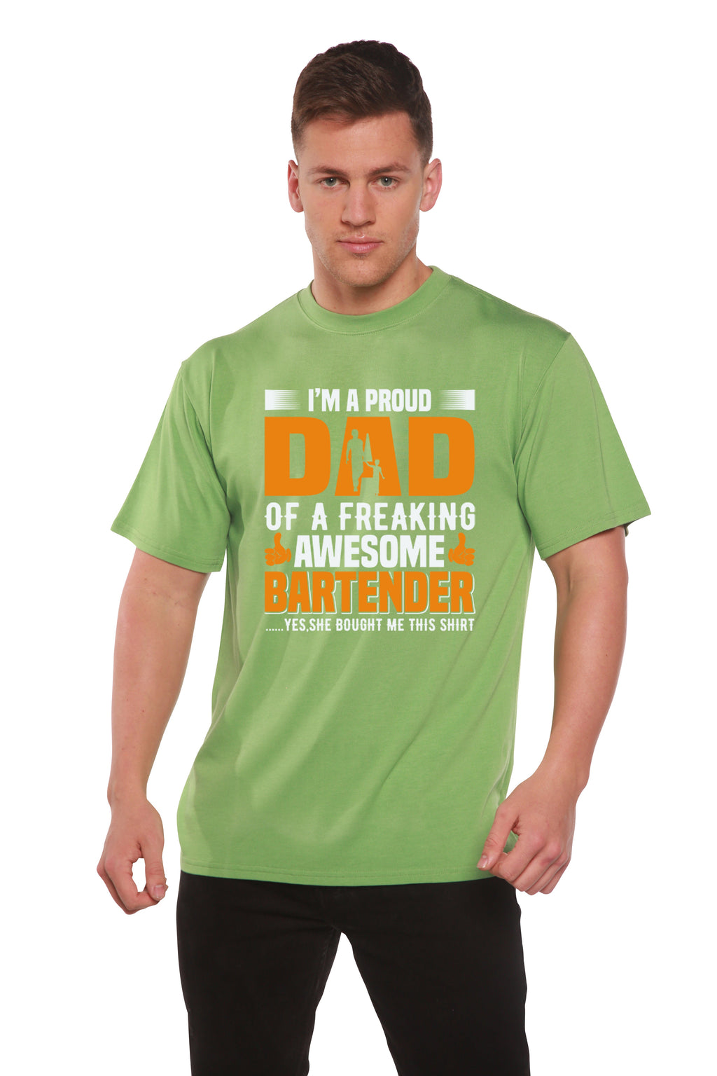 I'm a Proud Dad Men's Bamboo Viscose/Organic Cotton Short Sleeve Graphic T-Shirt - The7Letter