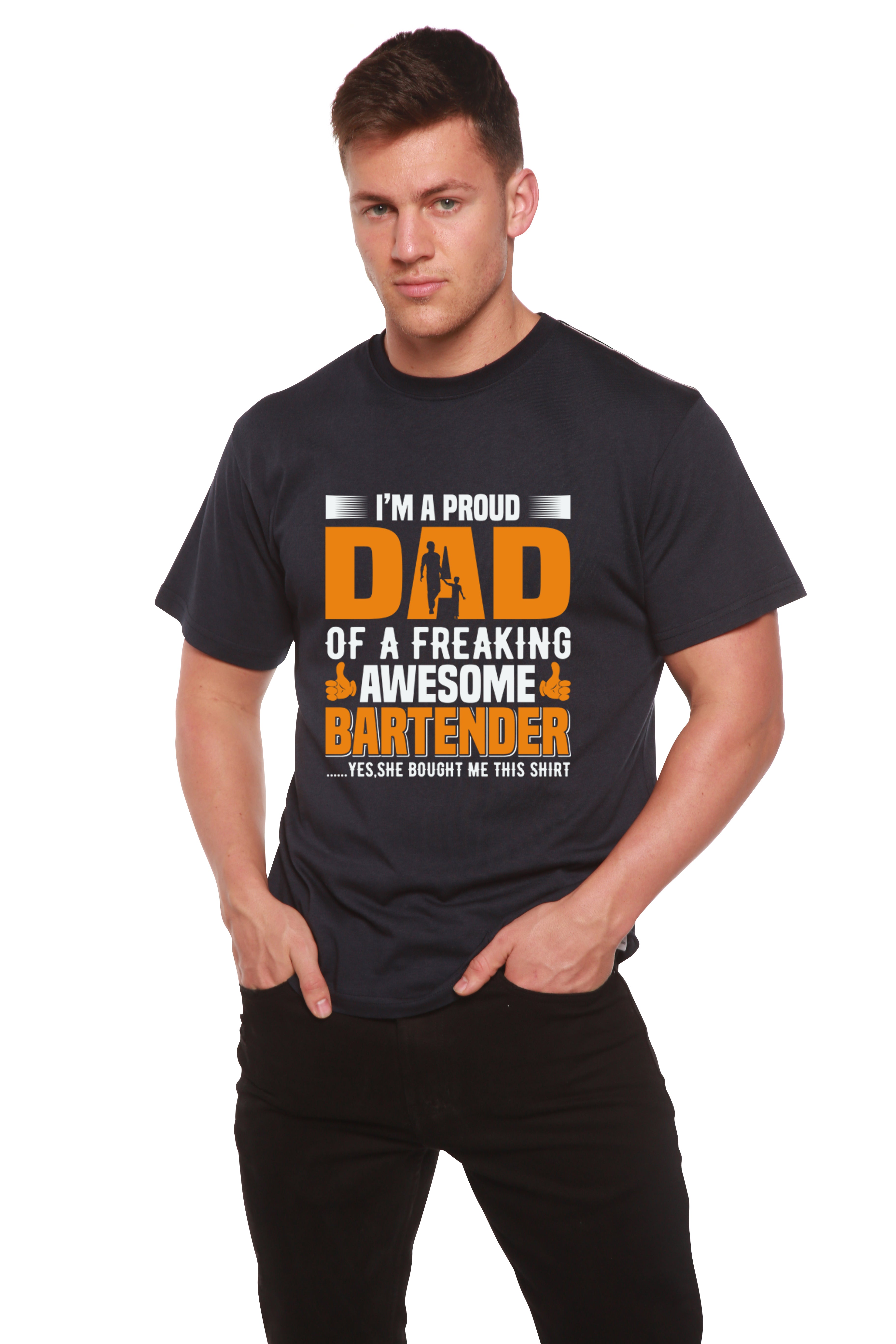 I'm a Proud Dad Men's Bamboo Viscose/Organic Cotton Short Sleeve Graphic T-Shirt - The7Letter