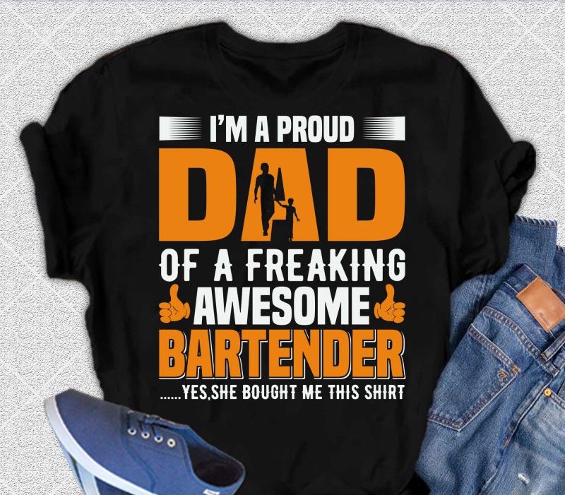 I'm a Proud Dad Men's Bamboo Viscose/Organic Cotton Short Sleeve Graphic T-Shirt - The7Letter