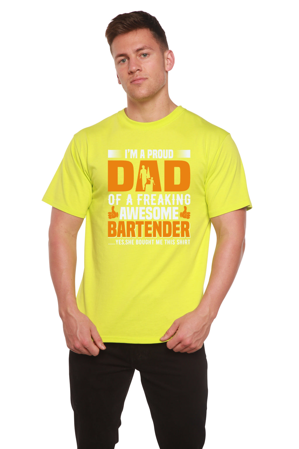 I'm a Proud Dad Men's Bamboo Viscose/Organic Cotton Short Sleeve Graphic T-Shirt - The7Letter