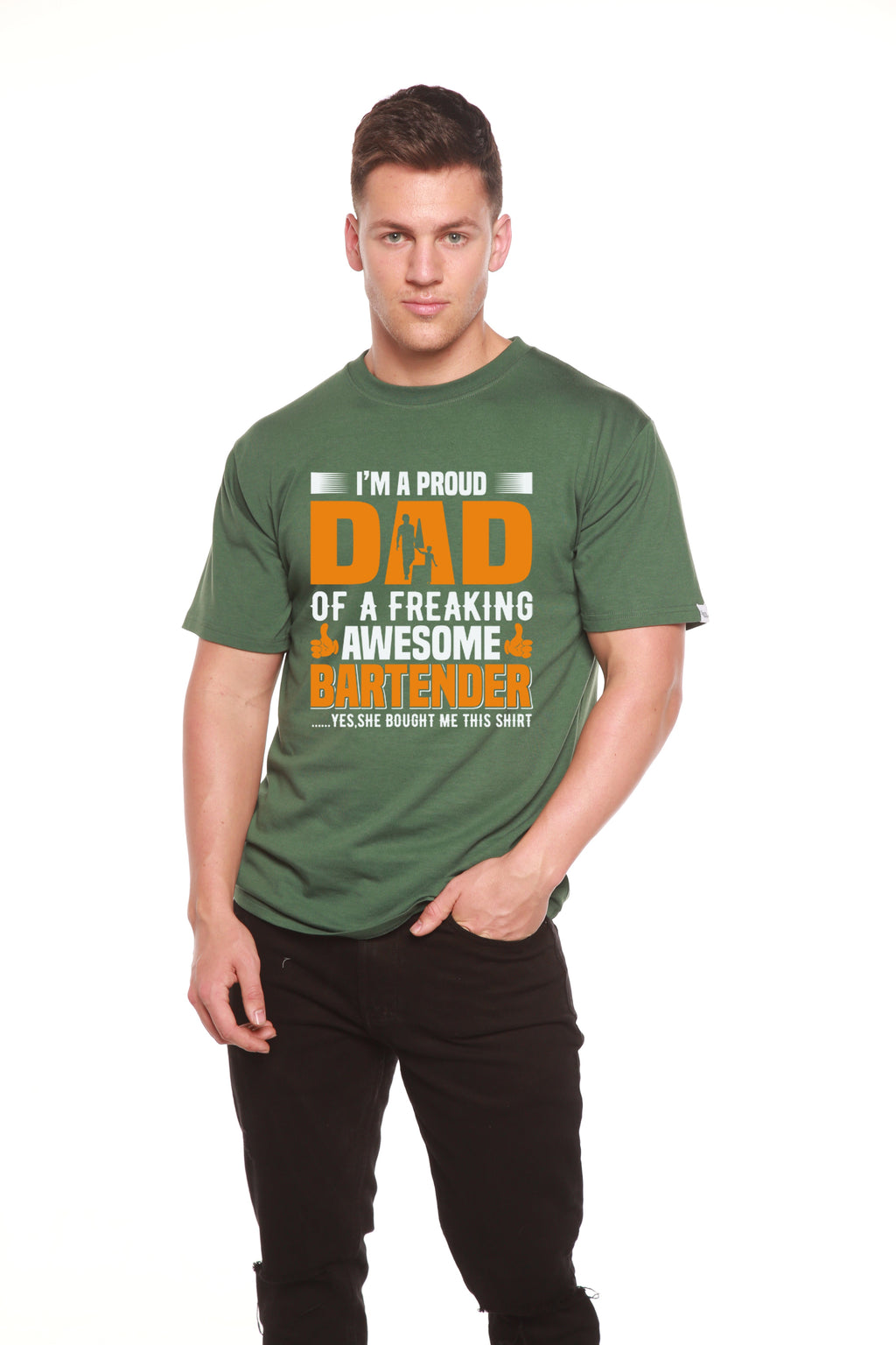 I'm a Proud Dad Men's Bamboo Viscose/Organic Cotton Short Sleeve Graphic T-Shirt - The7Letter