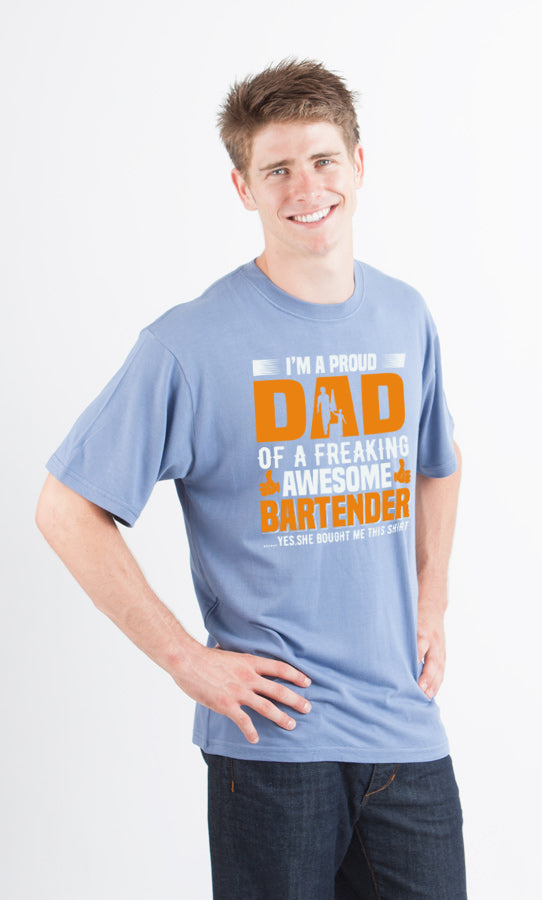 I'm a Proud Dad Men's Bamboo Viscose/Organic Cotton Short Sleeve Graphic T-Shirt - The7Letter