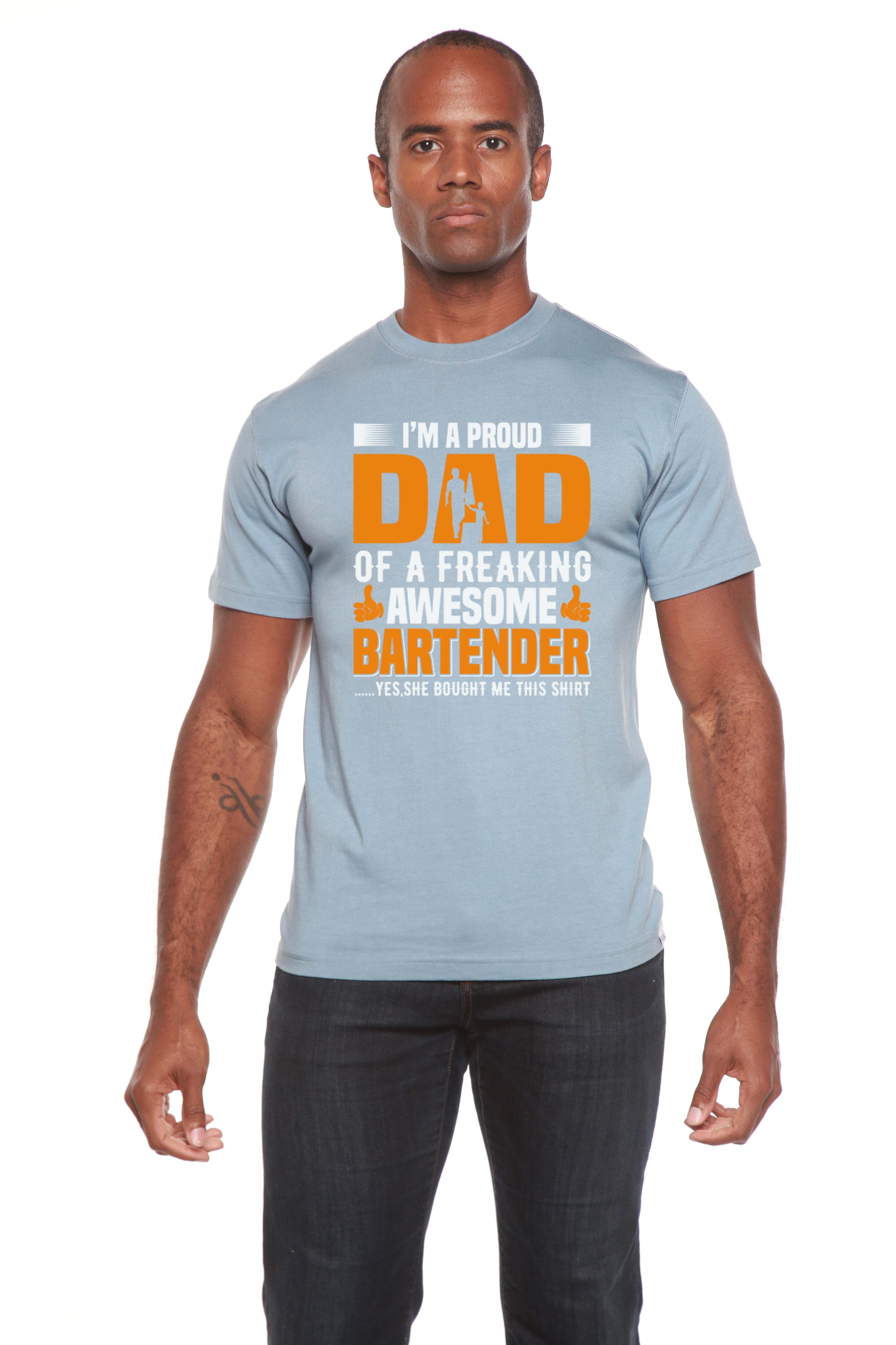 I'm a Proud Dad Men's Bamboo Viscose/Organic Cotton Short Sleeve Graphic T-Shirt - The7Letter