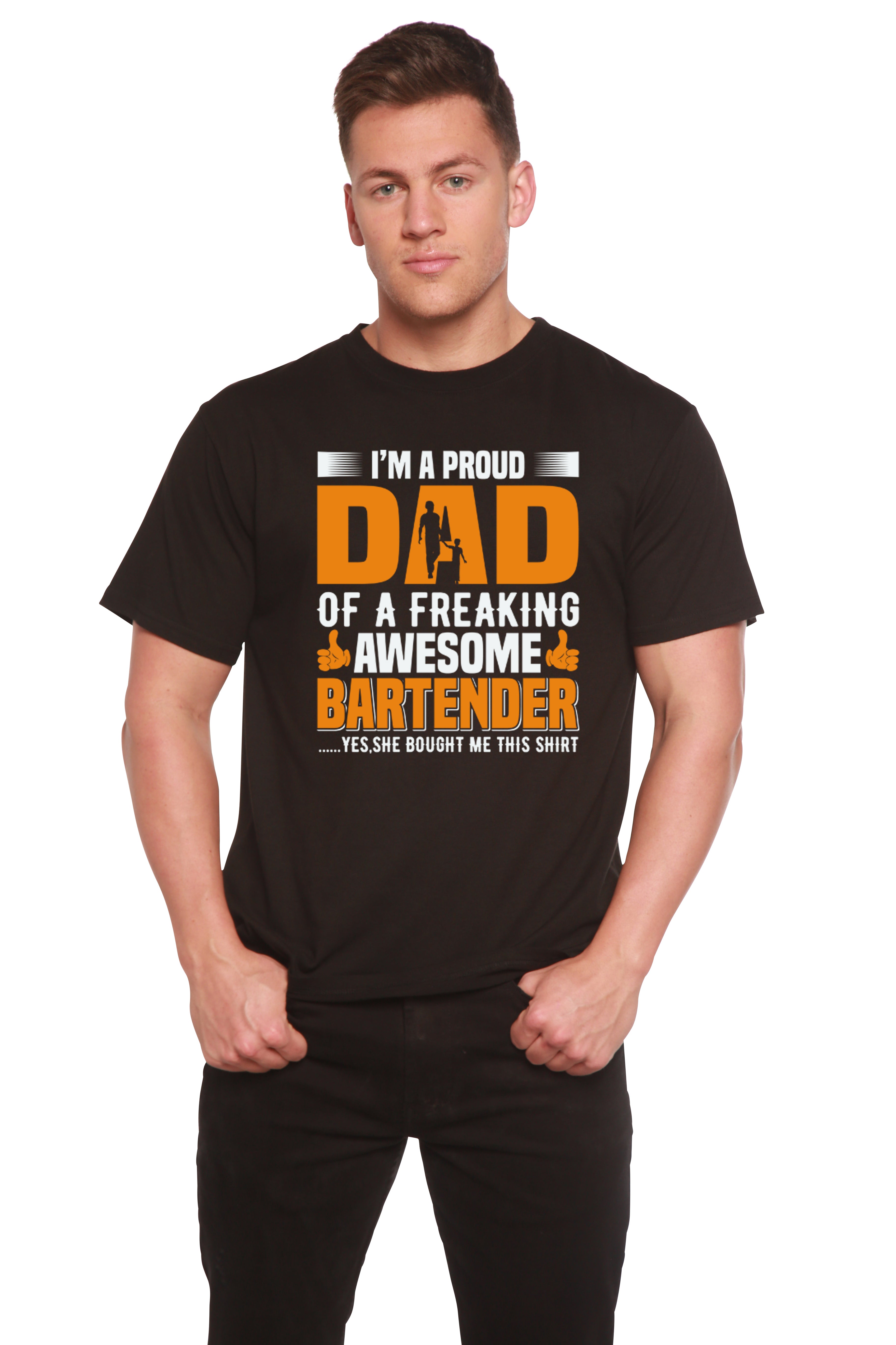 I'm a Proud Dad Men's Bamboo Viscose/Organic Cotton Short Sleeve Graphic T-Shirt - The7Letter