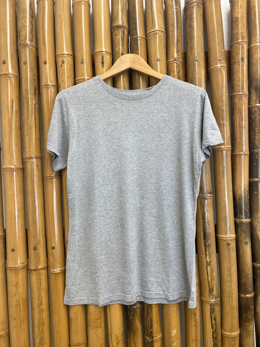 Spun Bamboo Women's Bamboo/Cotton Short Sleeve Crew Neck T-Shirt - Heather Grey - The7Letter