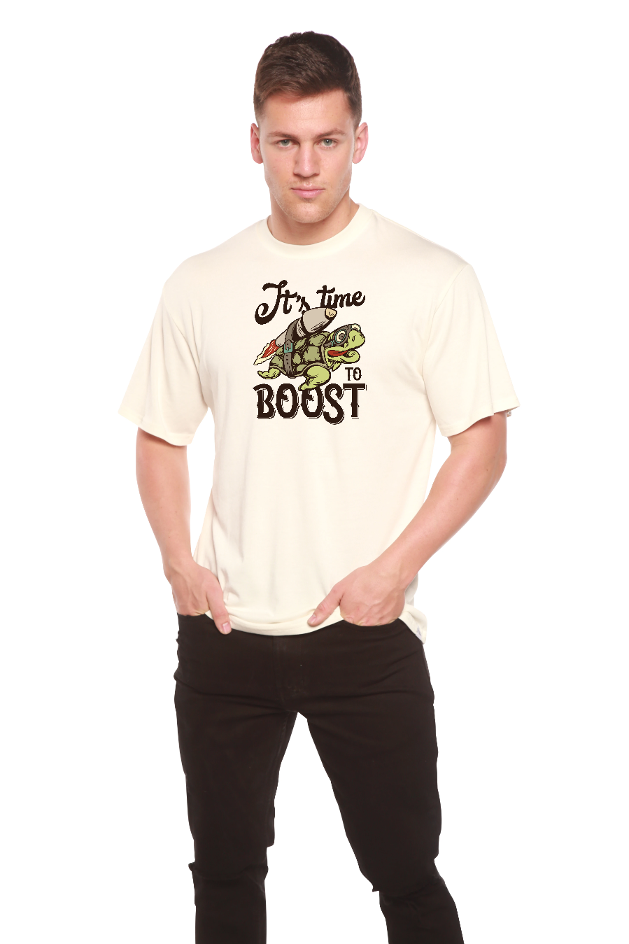 It`s time to BOOST Men's Bamboo Viscose/Organic Cotton Short Sleeve Graphic T-Shirt - The7Letter
