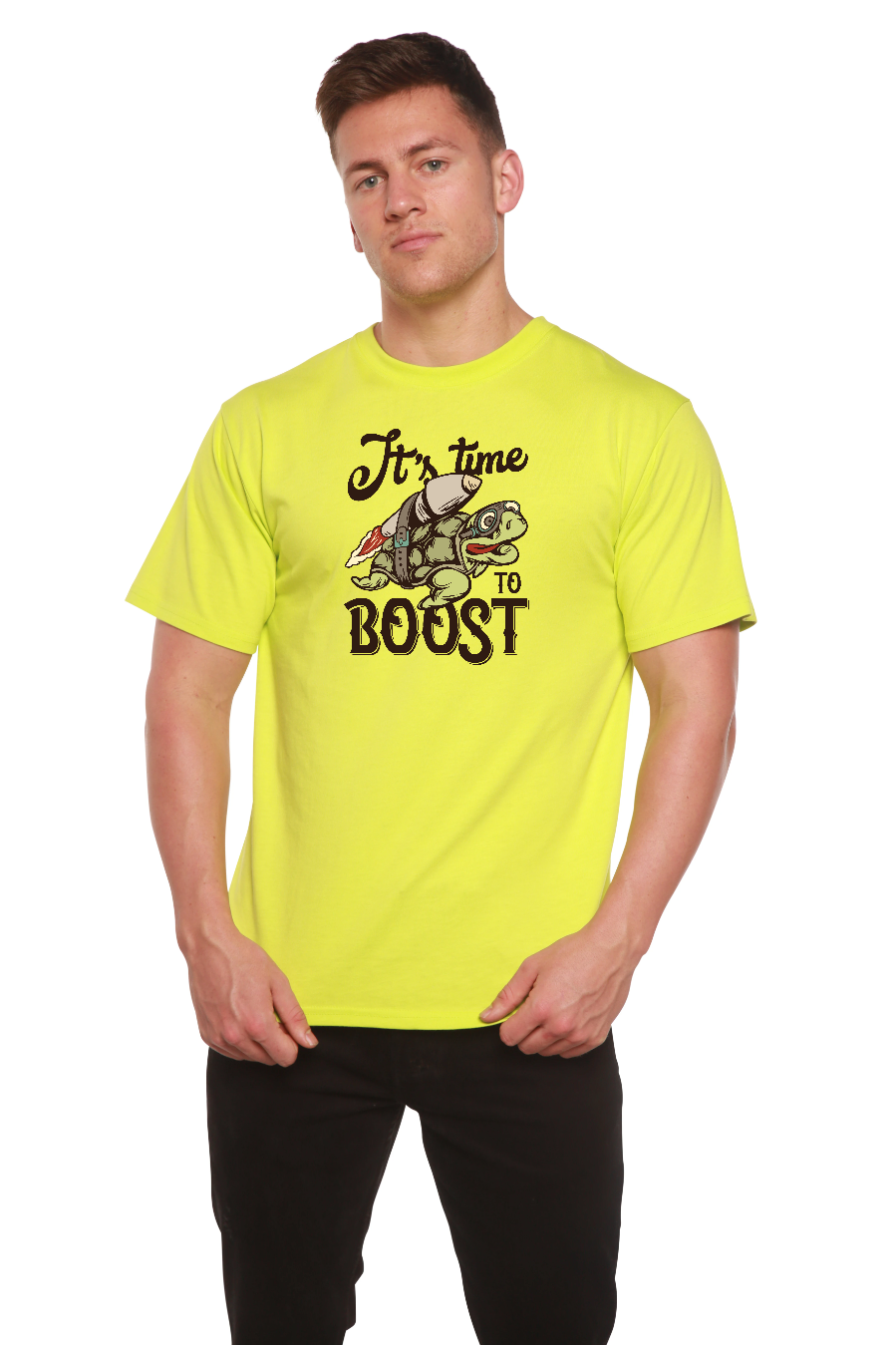 It`s time to BOOST Men's Bamboo Viscose/Organic Cotton Short Sleeve Graphic T-Shirt - The7Letter