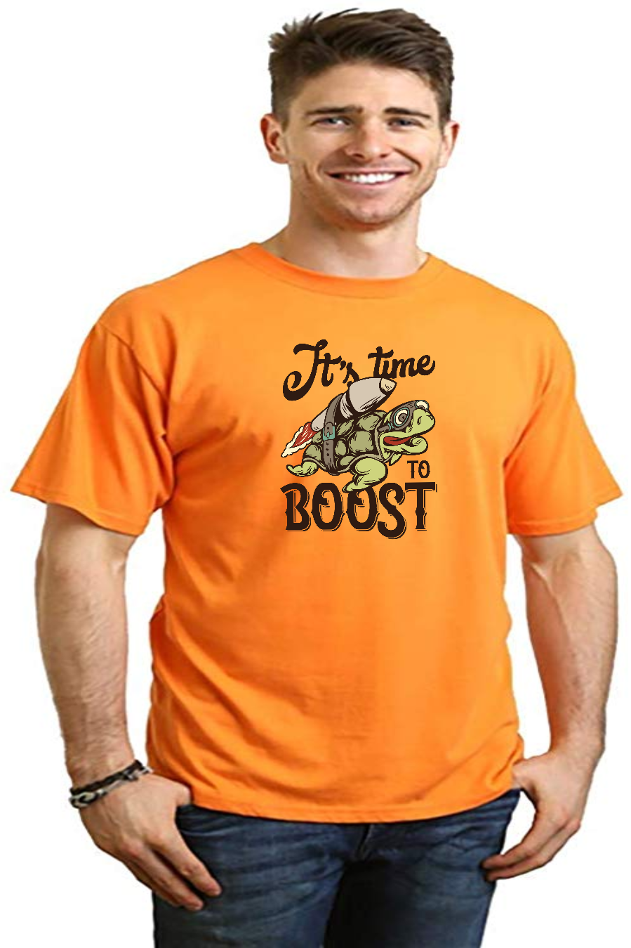 It`s time to BOOST Men's Bamboo Viscose/Organic Cotton Short Sleeve Graphic T-Shirt - The7Letter