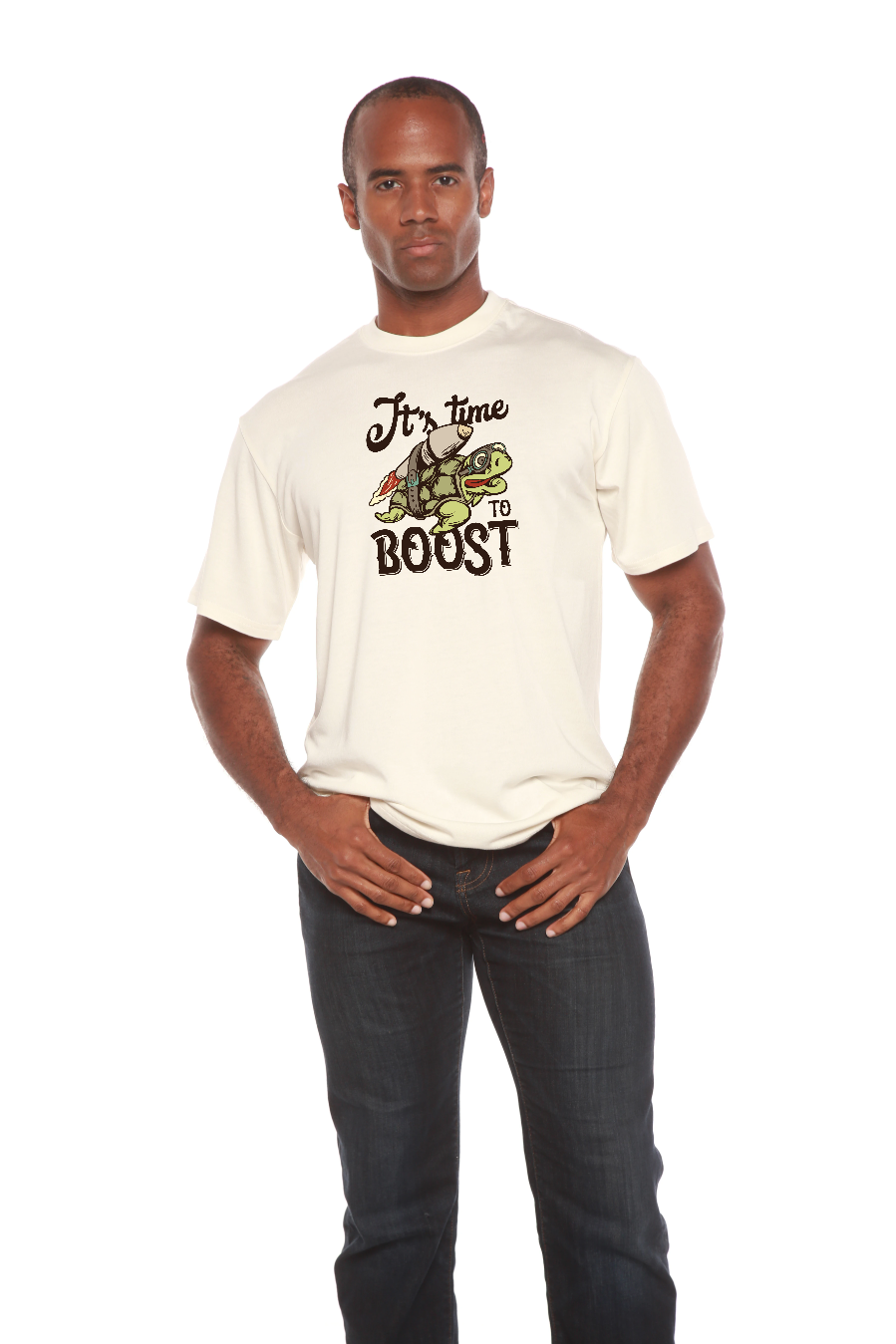 It`s time to BOOST Men's Bamboo Viscose/Organic Cotton Short Sleeve Graphic T-Shirt - The7Letter