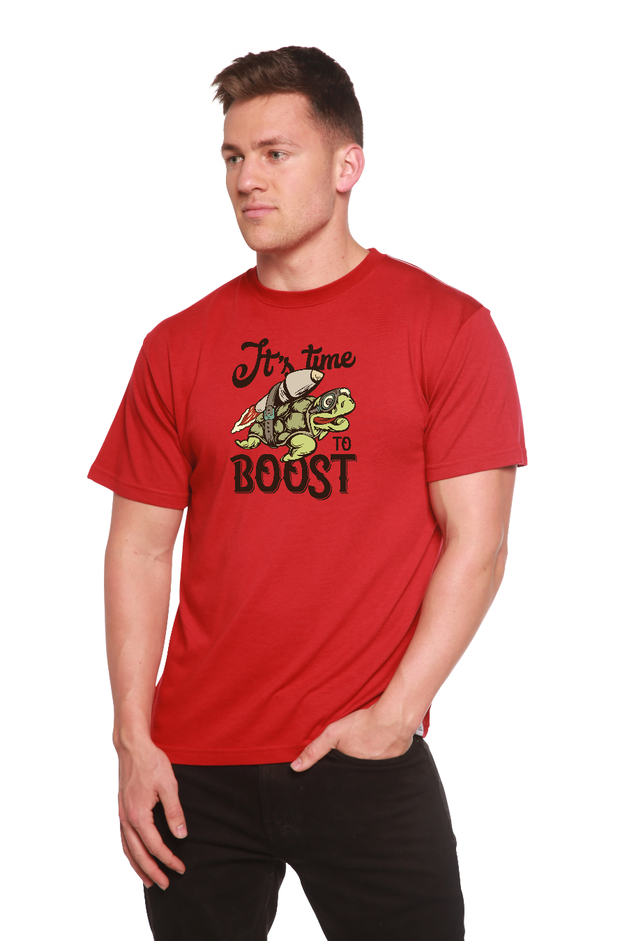 It`s time to BOOST Men's Bamboo Viscose/Organic Cotton Short Sleeve Graphic T-Shirt - The7Letter