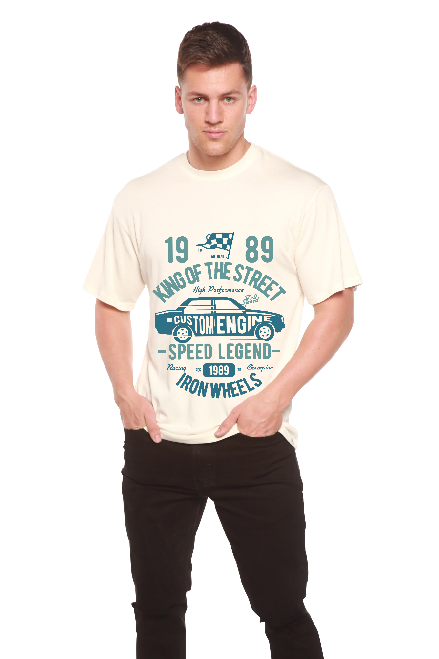 King Of The Street Men's Bamboo Viscose/Organic Cotton Short Sleeve Graphic T-Shirt - The7Letter