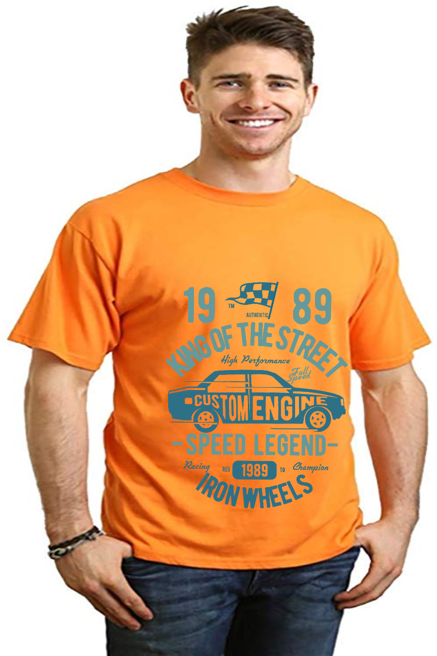 King Of The Street Men's Bamboo Viscose/Organic Cotton Short Sleeve Graphic T-Shirt - The7Letter