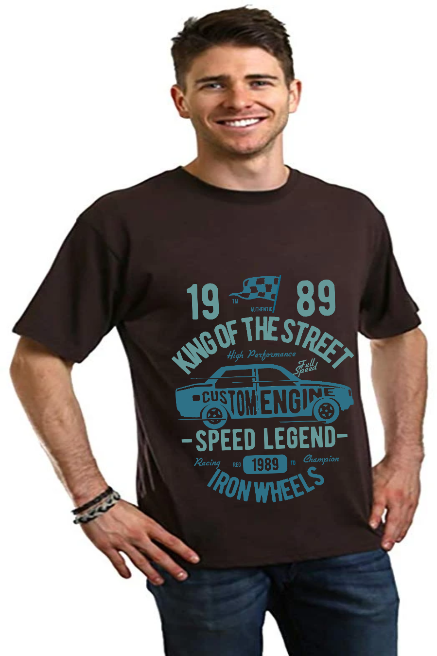 King Of The Street Men's Bamboo Viscose/Organic Cotton Short Sleeve Graphic T-Shirt - The7Letter
