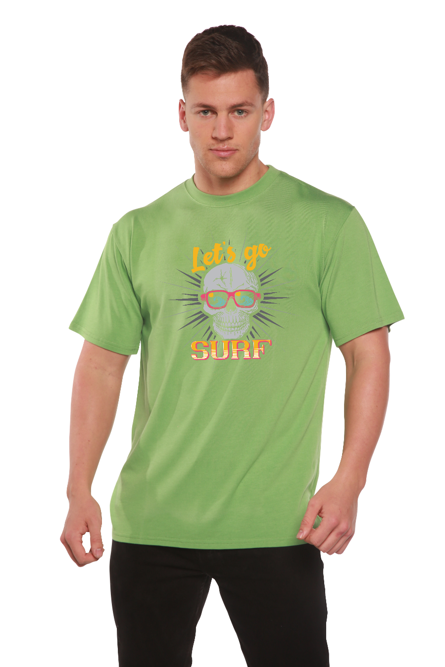 Let`s go SURF Men's Bamboo Viscose/Organic Cotton Short Sleeve Graphic T-Shirt - The7Letter