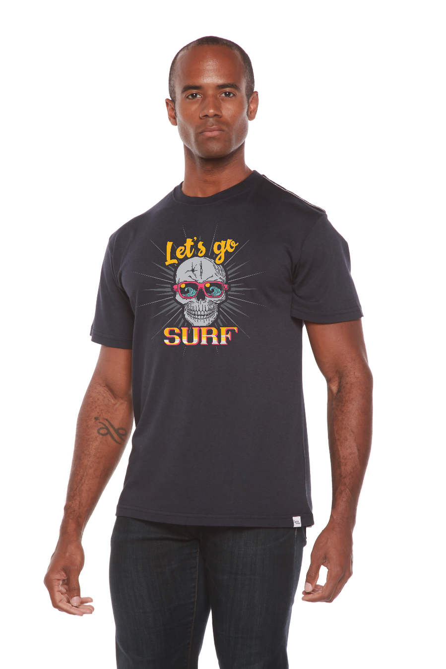 Let`s go SURF Men's Bamboo Viscose/Organic Cotton Short Sleeve Graphic T-Shirt - The7Letter
