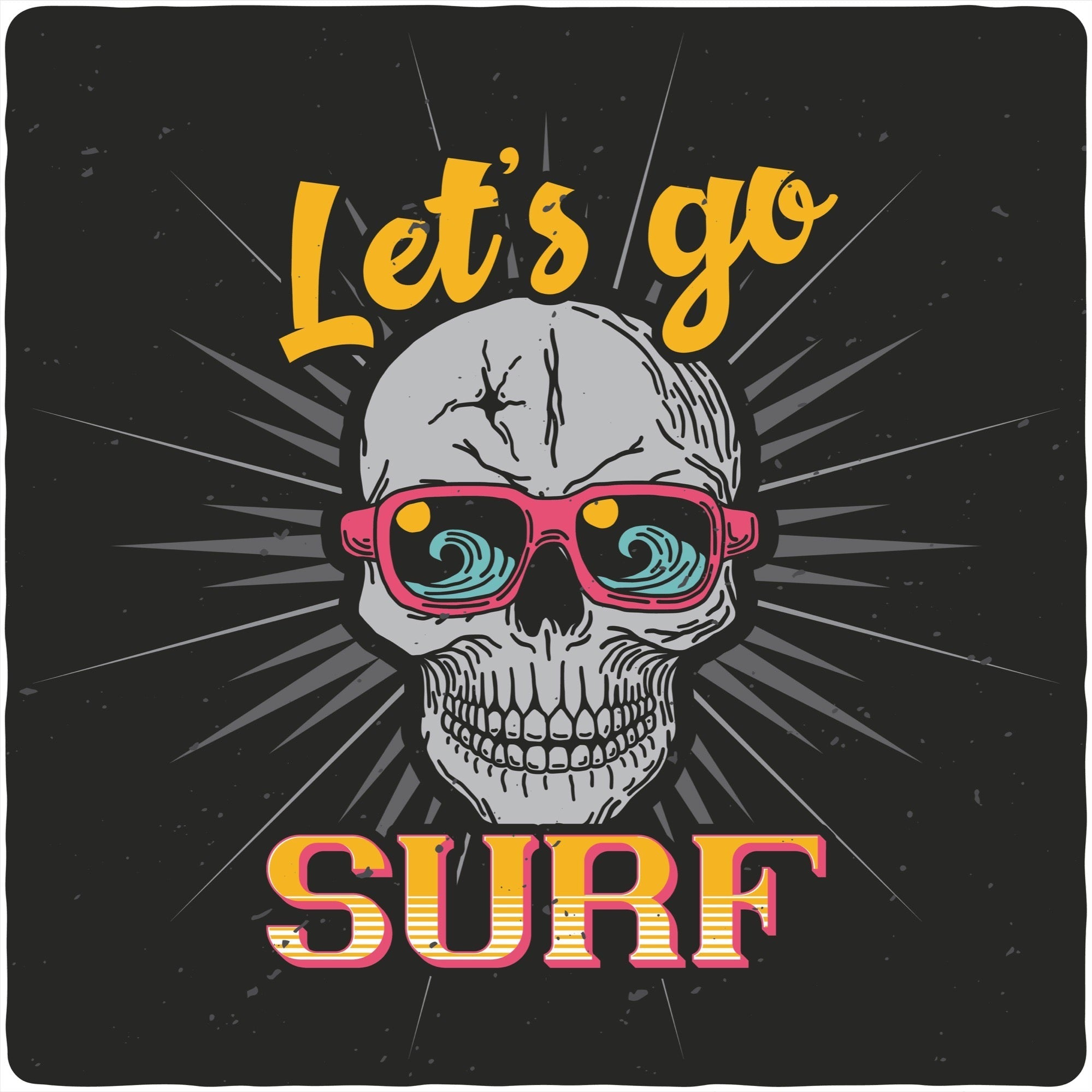 Let`s go SURF Men's Bamboo Viscose/Organic Cotton Short Sleeve Graphic T-Shirt - The7Letter