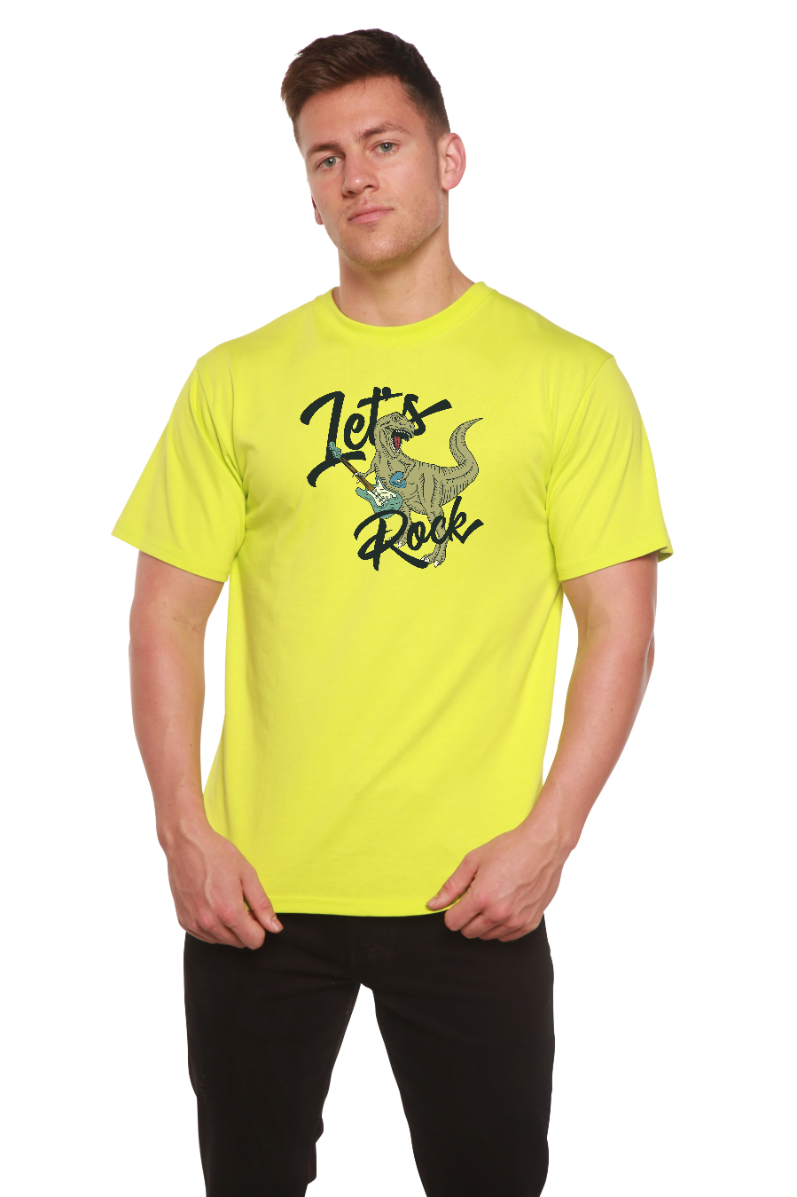 Lets Rock Men's Bamboo Viscose/Organic Cotton Short Sleeve Graphic T-Shirt - The7Letter