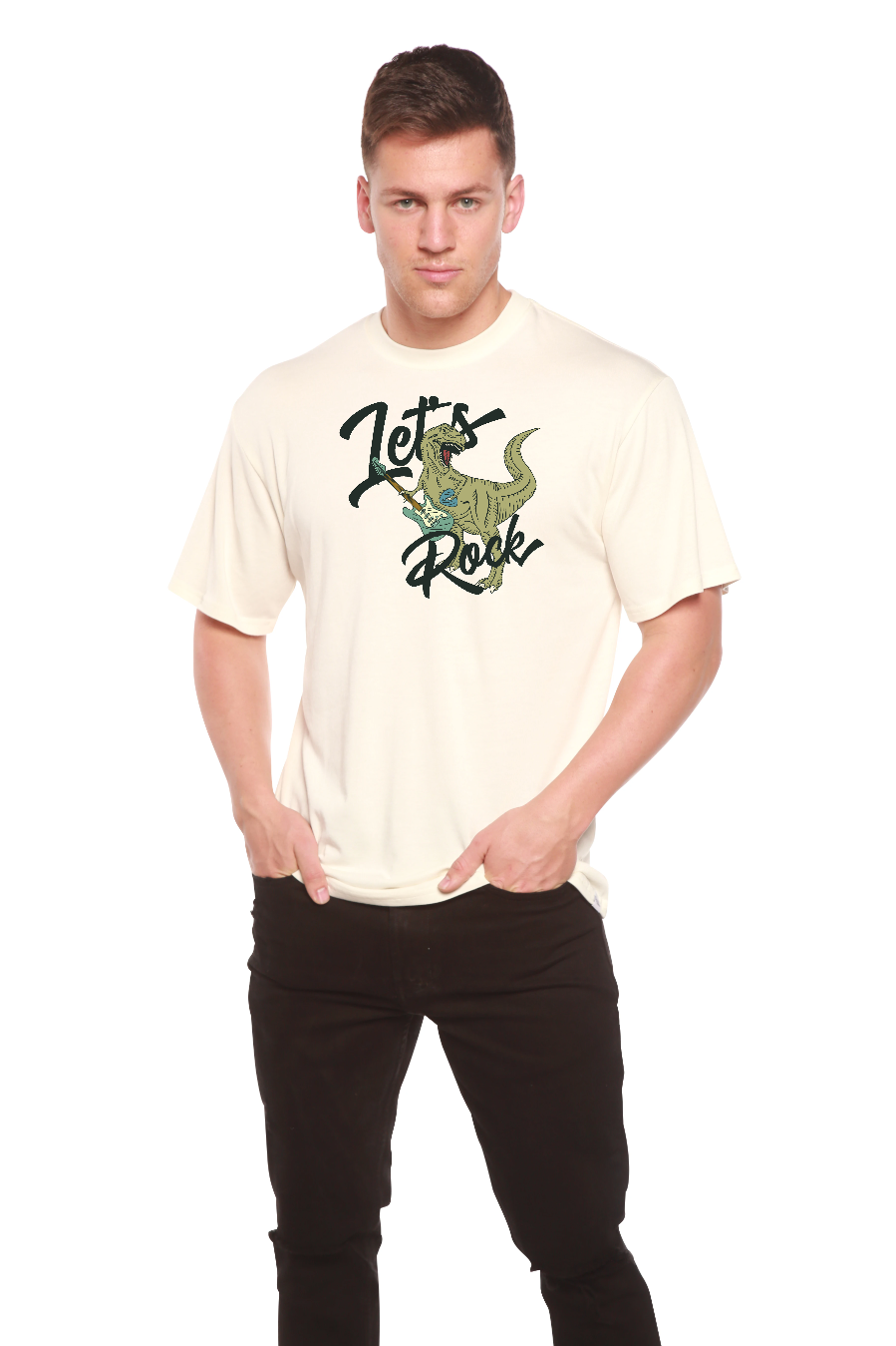 Lets Rock Men's Bamboo Viscose/Organic Cotton Short Sleeve Graphic T-Shirt - The7Letter