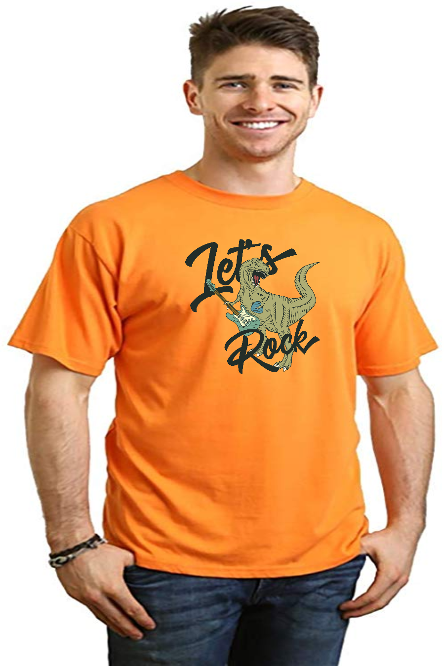 Lets Rock Men's Bamboo Viscose/Organic Cotton Short Sleeve Graphic T-Shirt - The7Letter