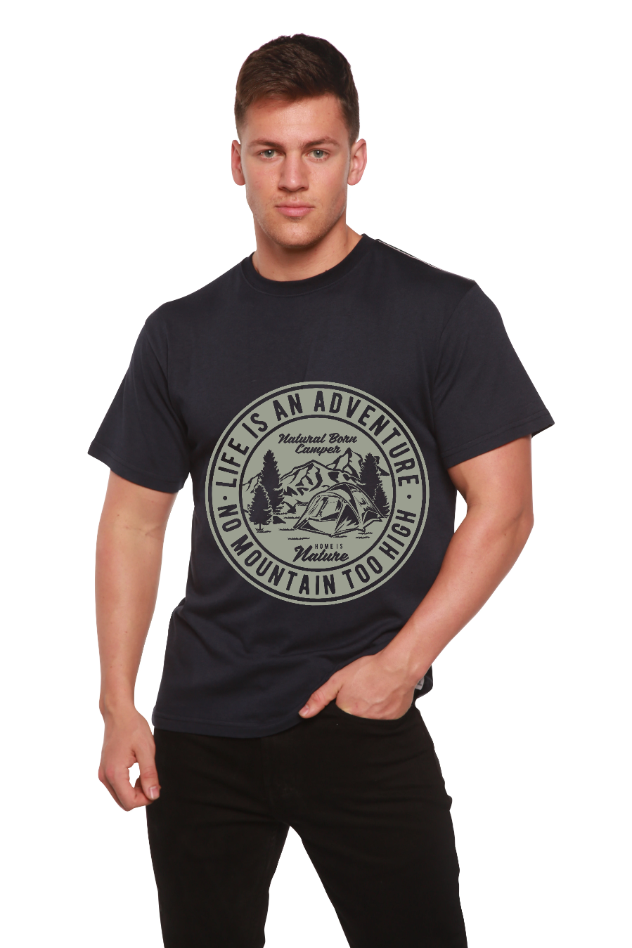 Life Is An Adventure Men's Bamboo Viscose/Organic Cotton Short Sleeve Graphic T-Shirt - The7Letter