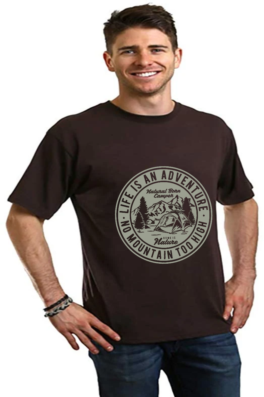 Life Is An Adventure Men's Bamboo Viscose/Organic Cotton Short Sleeve Graphic T-Shirt - The7Letter