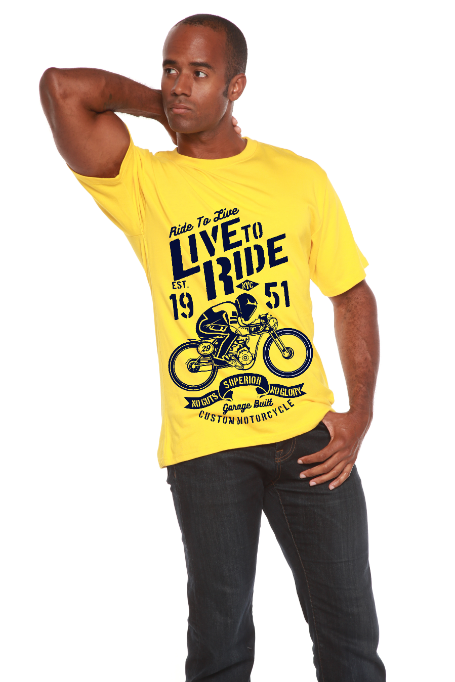 Live To Ride Men's Bamboo Viscose/Organic Cotton Short Sleeve Graphic T-Shirt - The7Letter