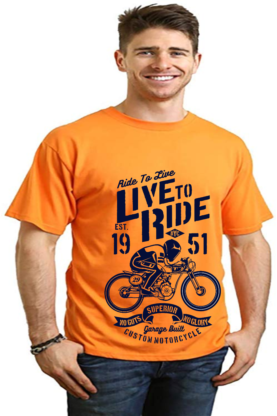 Live To Ride Men's Bamboo Viscose/Organic Cotton Short Sleeve Graphic T-Shirt - The7Letter