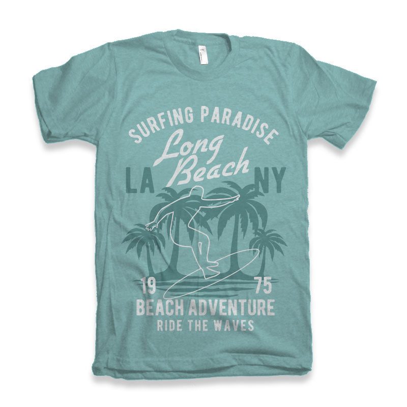 Long Beach Men's Bamboo Viscose/Organic Cotton Short Sleeve Graphic T-Shirt - The7Letter