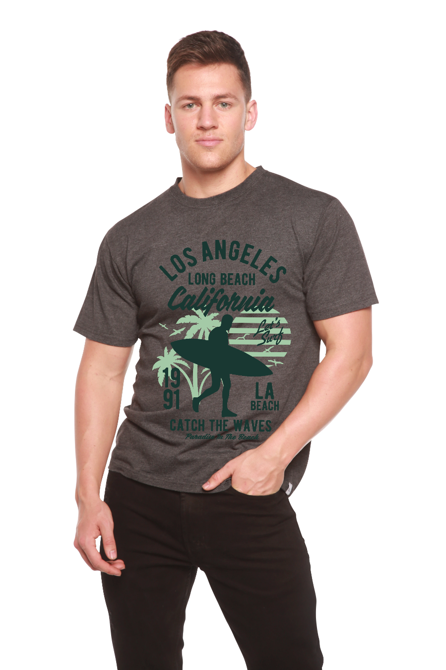 Los Angeles Men's Bamboo Viscose/Organic Cotton Short Sleeve Graphic T-Shirt - The7Letter