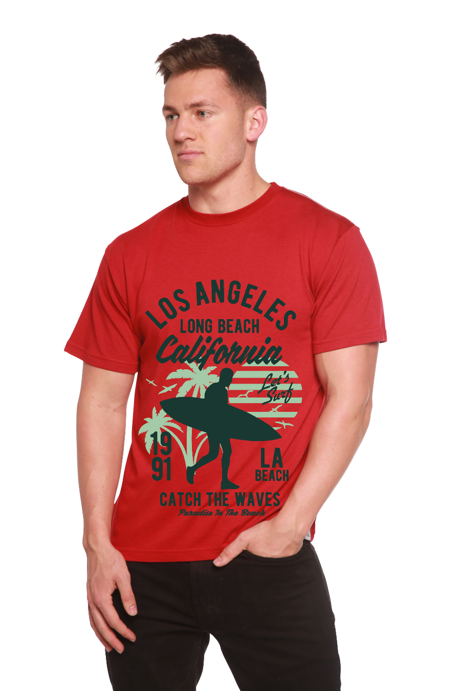 Los Angeles Men's Bamboo Viscose/Organic Cotton Short Sleeve Graphic T-Shirt - The7Letter
