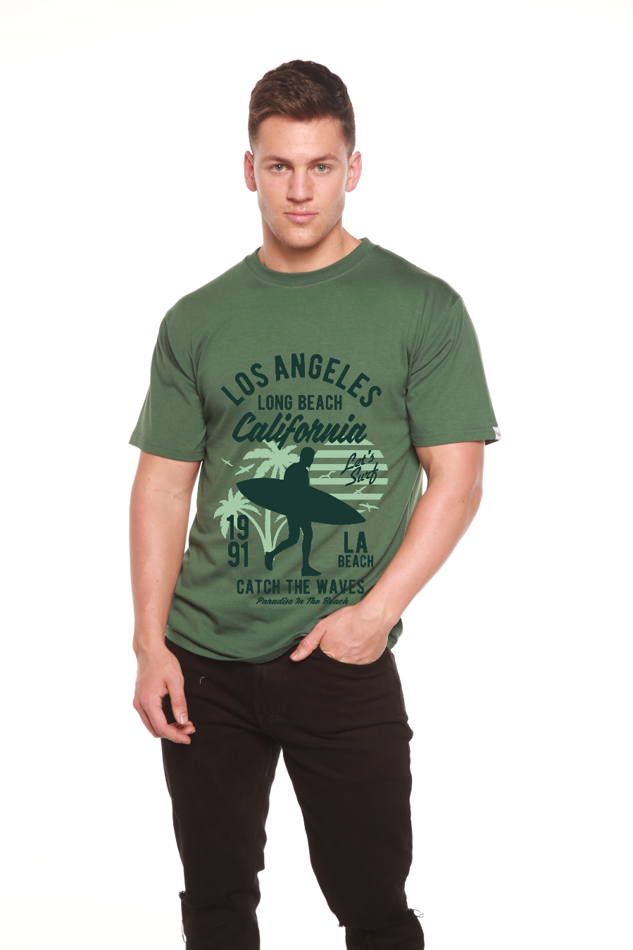 Los Angeles Men's Bamboo Viscose/Organic Cotton Short Sleeve Graphic T-Shirt - The7Letter