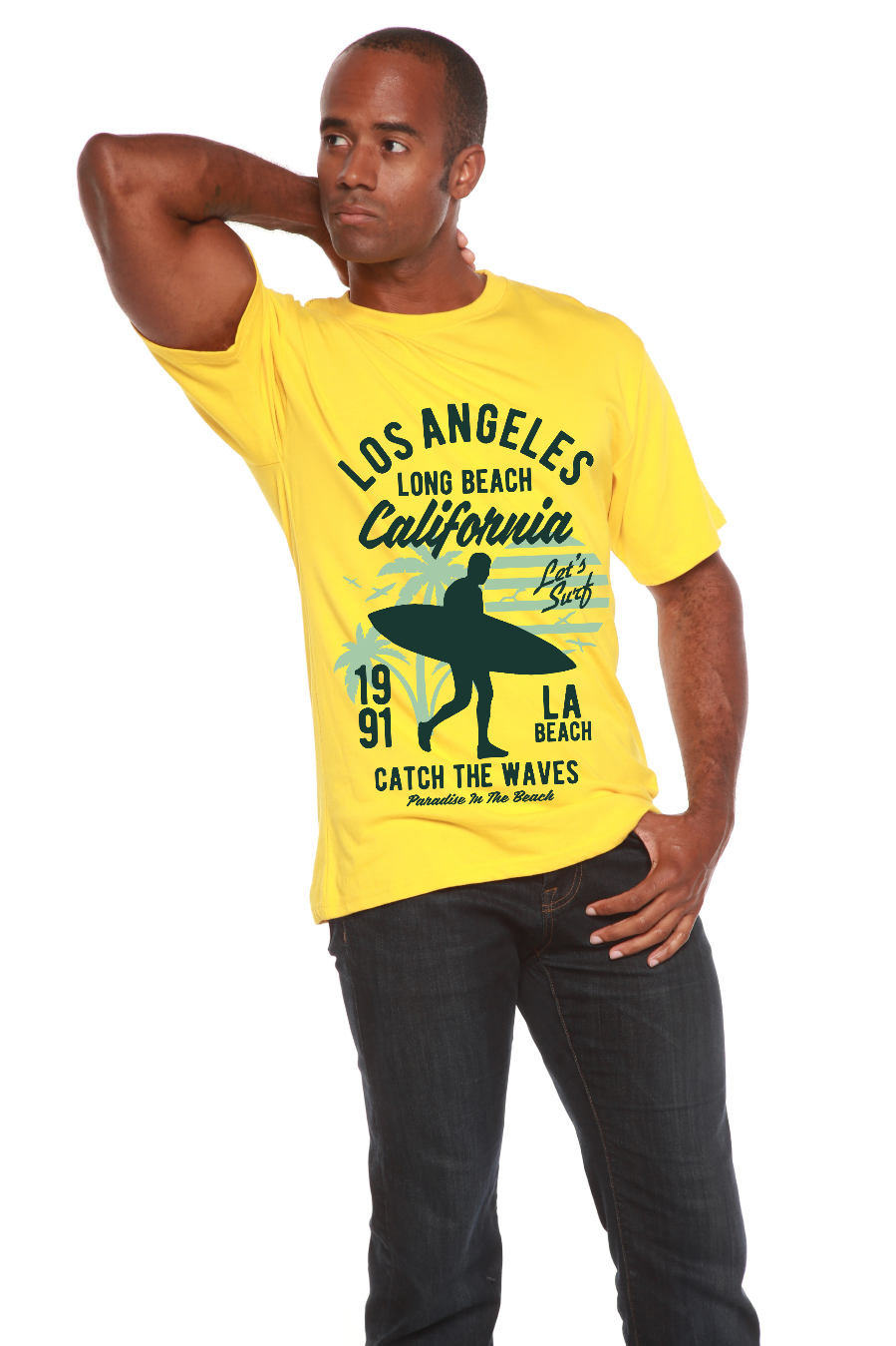 Los Angeles Men's Bamboo Viscose/Organic Cotton Short Sleeve Graphic T-Shirt - The7Letter