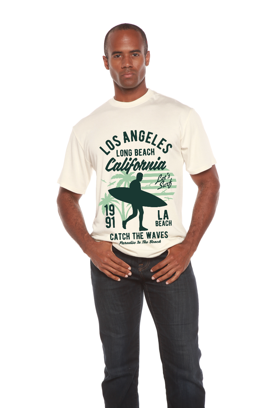 Los Angeles Men's Bamboo Viscose/Organic Cotton Short Sleeve Graphic T-Shirt - The7Letter