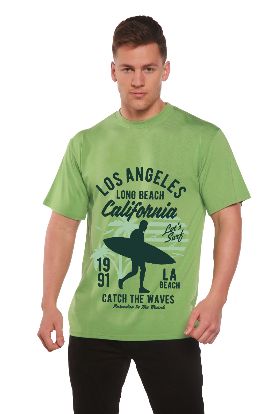 Los Angeles Men's Bamboo Viscose/Organic Cotton Short Sleeve Graphic T-Shirt - The7Letter