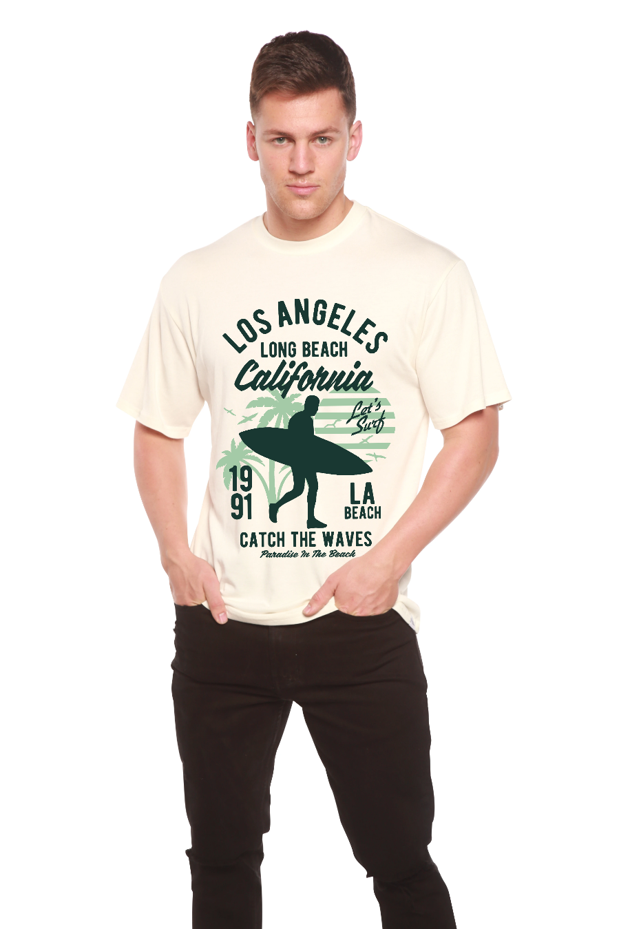 Los Angeles Men's Bamboo Viscose/Organic Cotton Short Sleeve Graphic T-Shirt - The7Letter
