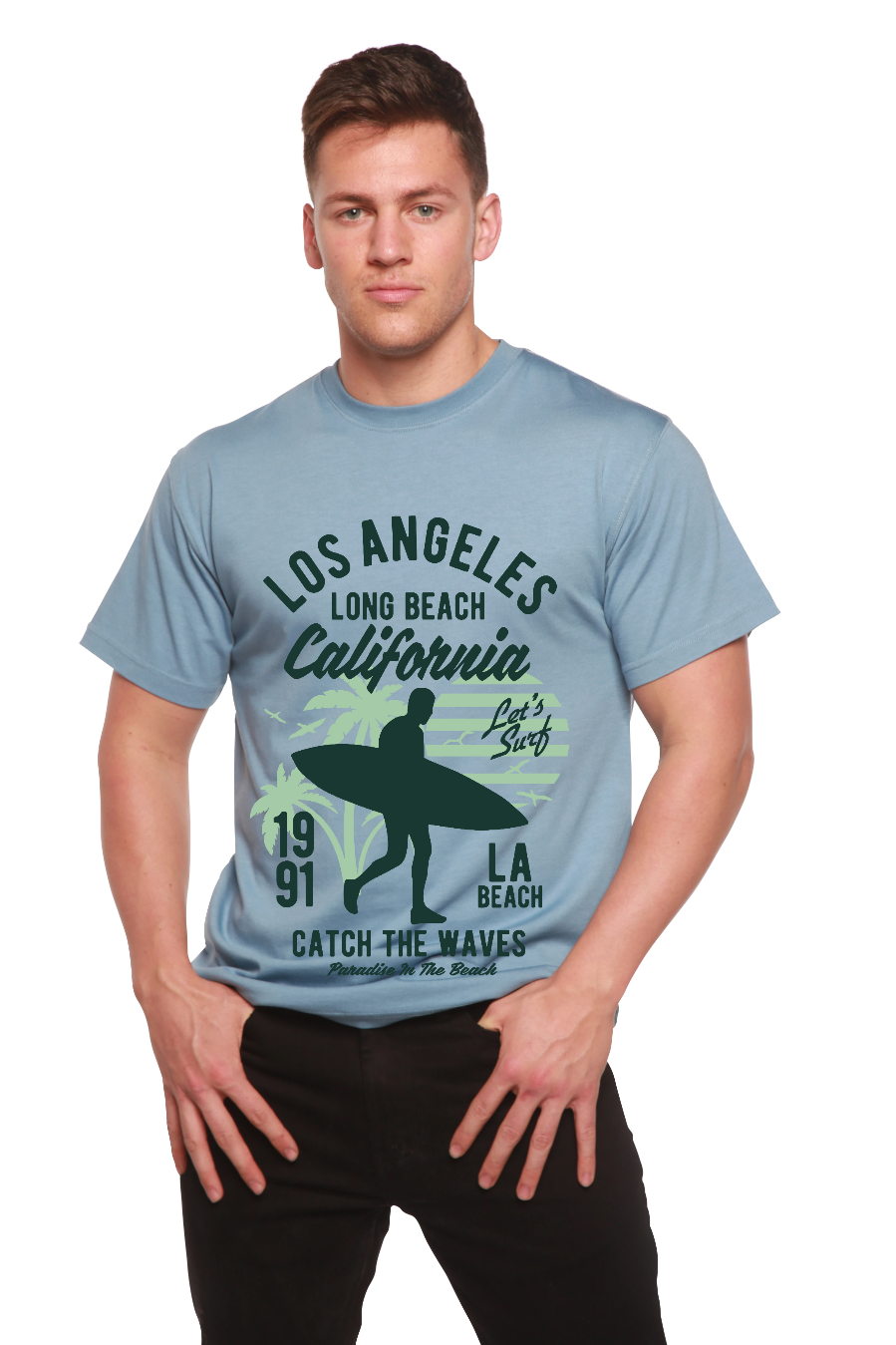 Los Angeles Men's Bamboo Viscose/Organic Cotton Short Sleeve Graphic T-Shirt - The7Letter