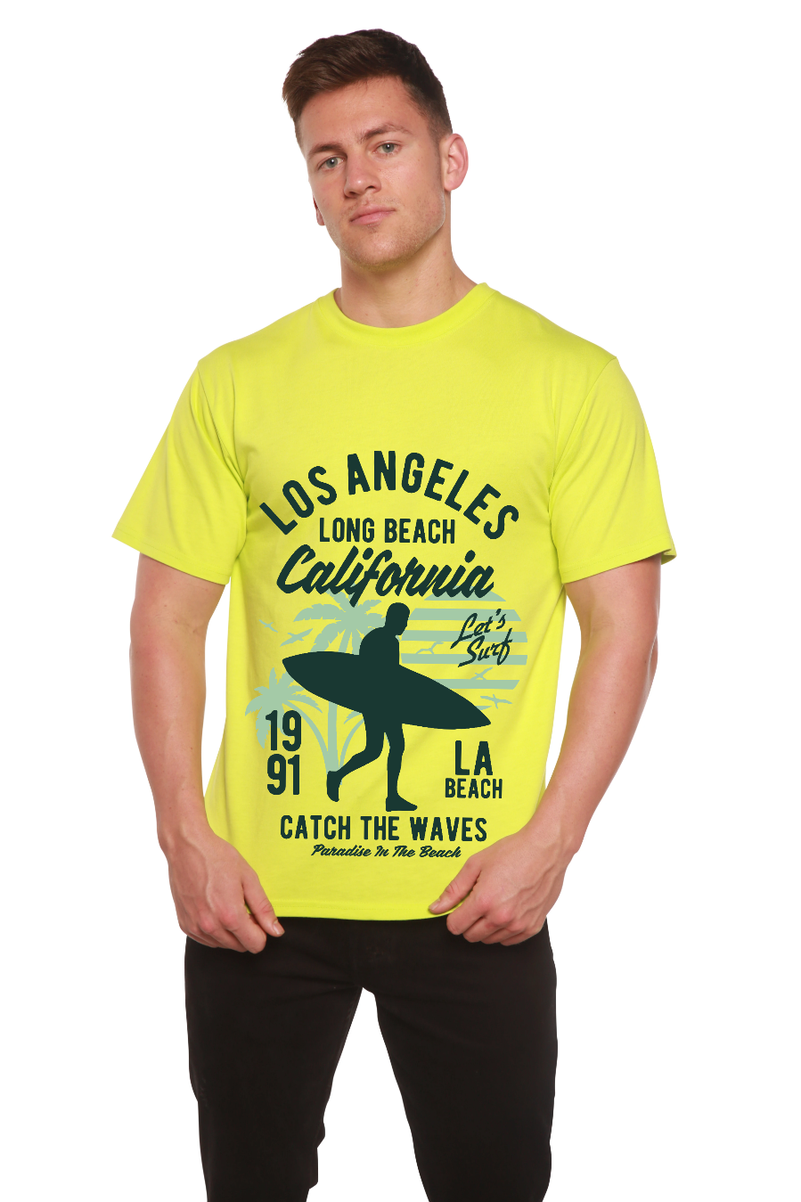 Los Angeles Men's Bamboo Viscose/Organic Cotton Short Sleeve Graphic T-Shirt - The7Letter