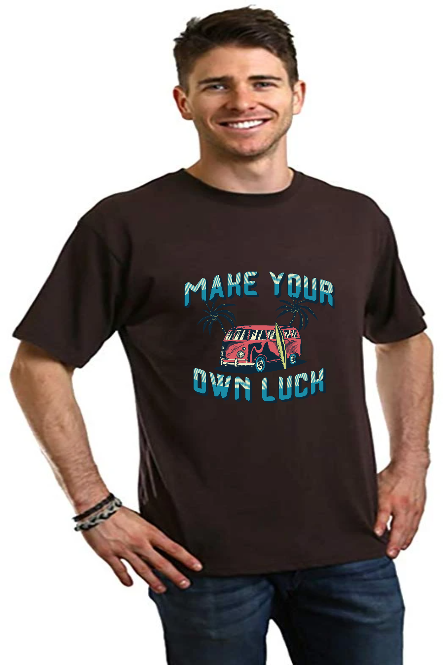 Make your own luck Men's Bamboo Viscose/Organic Cotton Short Sleeve Graphic T-Shirt - The7Letter